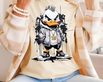 Streetwear Cartoon Duck PNG, Urban Graphic for Shirts, Graffiti Clipart Png, DTF, DTG, Transparent Background, 300 Dpi