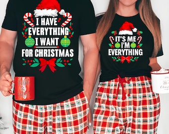 I Have Everything, I Want For Christmas It's Me I'm Everything, Couples Xmas Sweaters Png, Couples Christmas Sweaters Engaged Svg