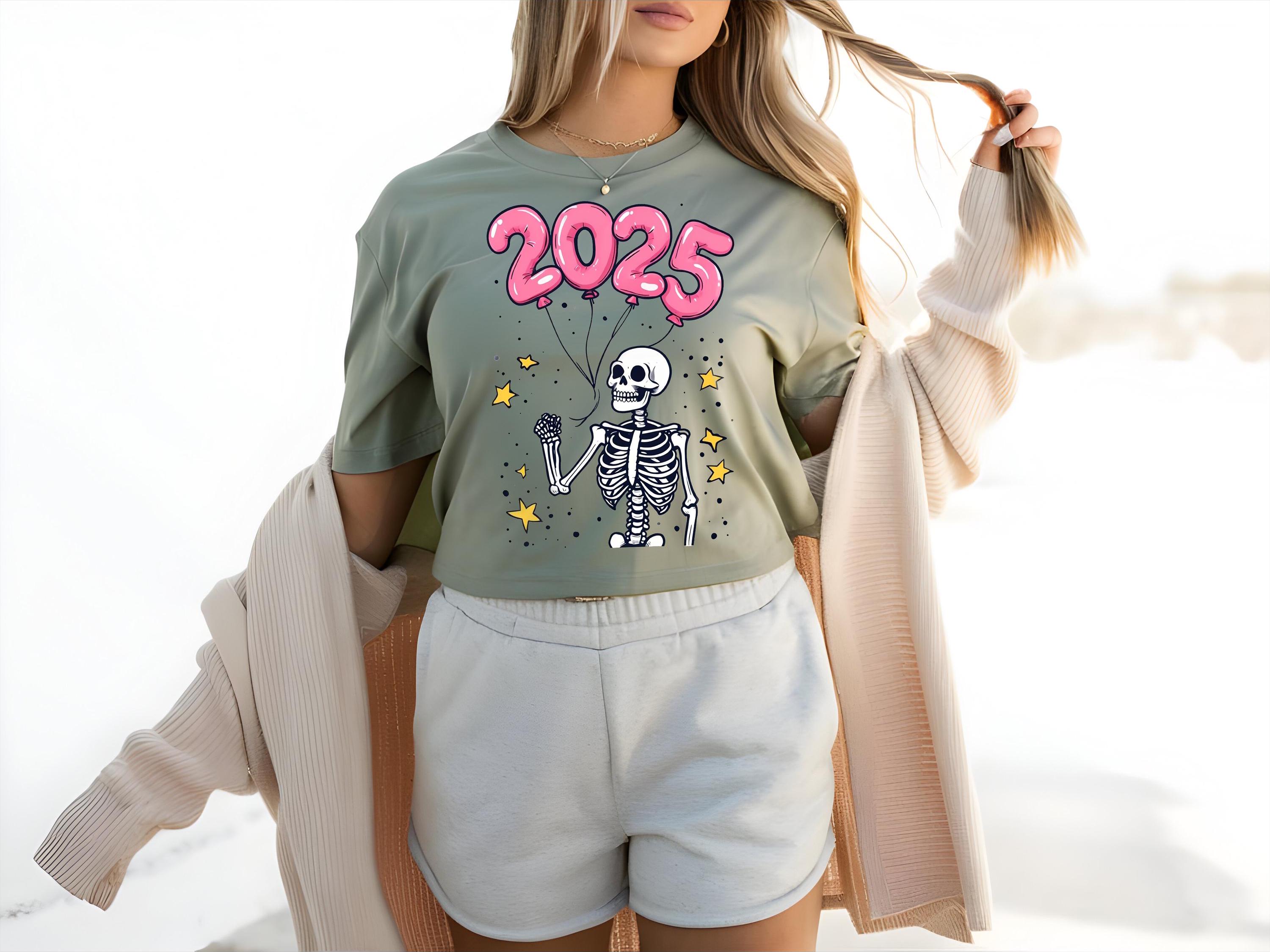 New Year 2025 Png, Funny Skeleton Design Png, Retro New Years Png ...