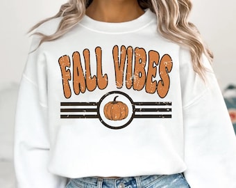 Fall Vibes PNG SVG, Pumpkin Season Png, Varsity Design, Sublimation Design Svg, Fall Sublimation, Pumpkin Png, Retro Fall Png, Digital Svg