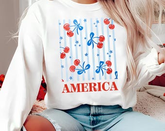 4th July Cherry PNG SVG, Cherry Coquette Png, FOJ Cherries Design Svg, Trendy Patriotic Shirt Design by SVGix, Usa Flag png