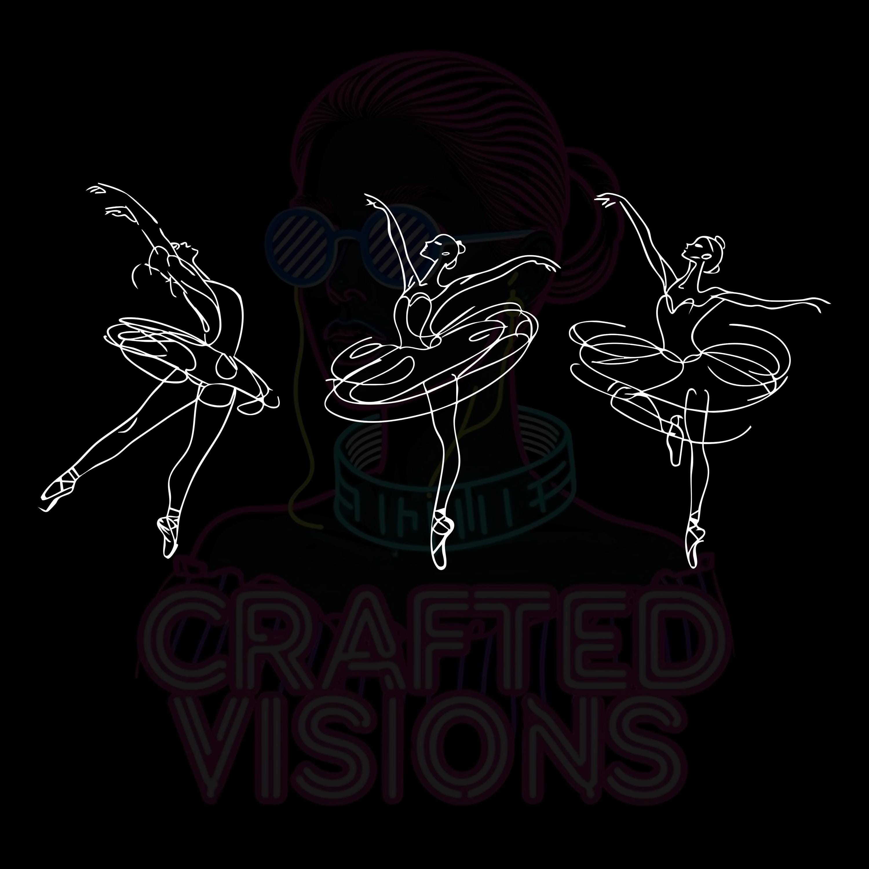 Girls Ballet PNG, Line Art Ballet Png, Gift for Dancer, Dance ...
