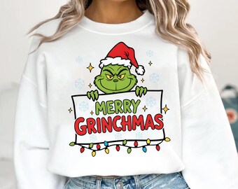 Merry Grinchmas PNG SVG, Christmas Holiday Cut Files for Cricut Png, Instant Download
