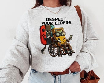 Szanuj swoich starszych PNG SVG Bundle Zabawny kontroler do gier retro Styl lat 80. Stara szkoła kontra nowa szkoła Humor dla graczy Pixel Art, DTF