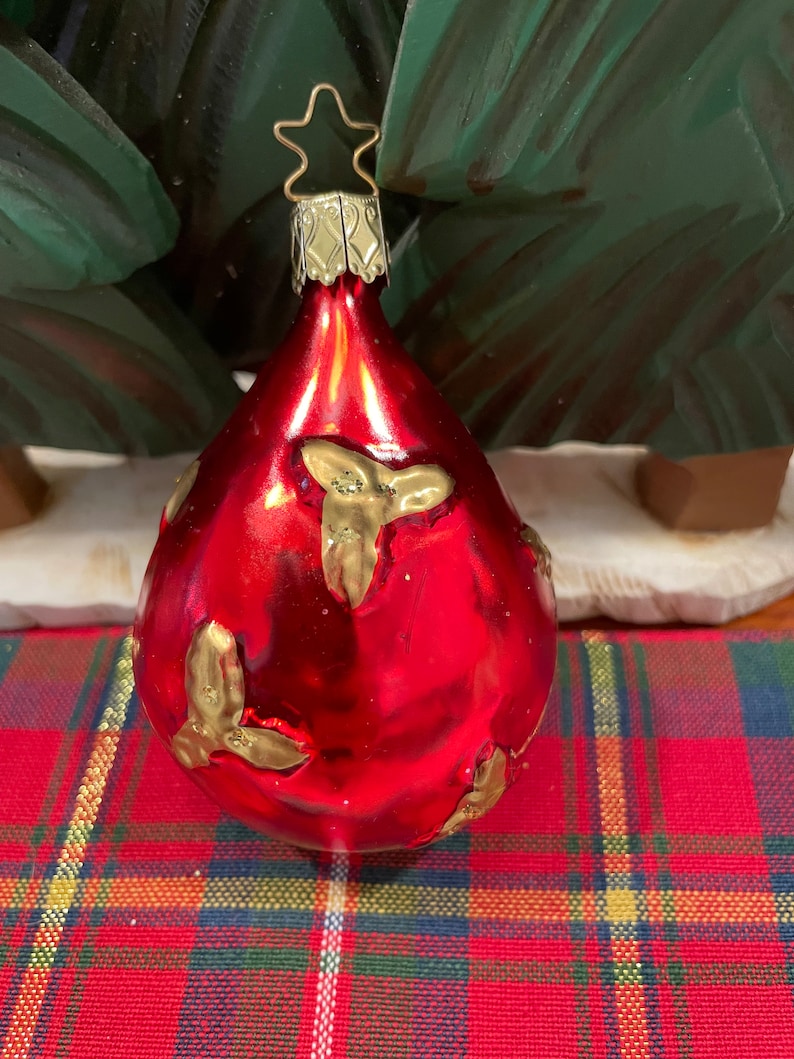 Vintage Old World Christmas Merck Family Glittered Santa Ornament Etsy