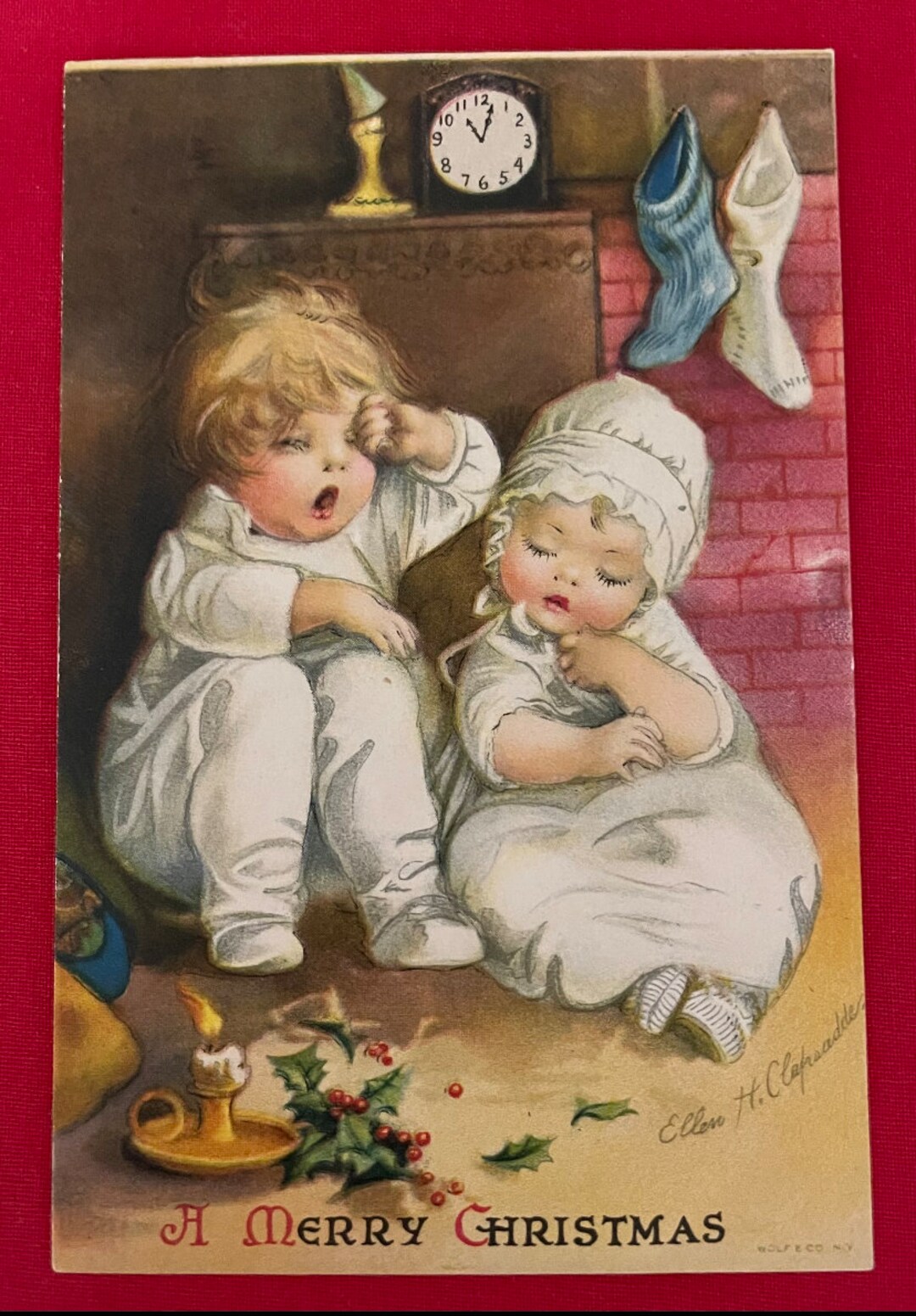 Vintage 1921 Ellen Clapsaddle Christmas Antique Postcard W Etsy Vintage 1921 Ellen Clapsaddle Christmas Antique Postcard W Etsy