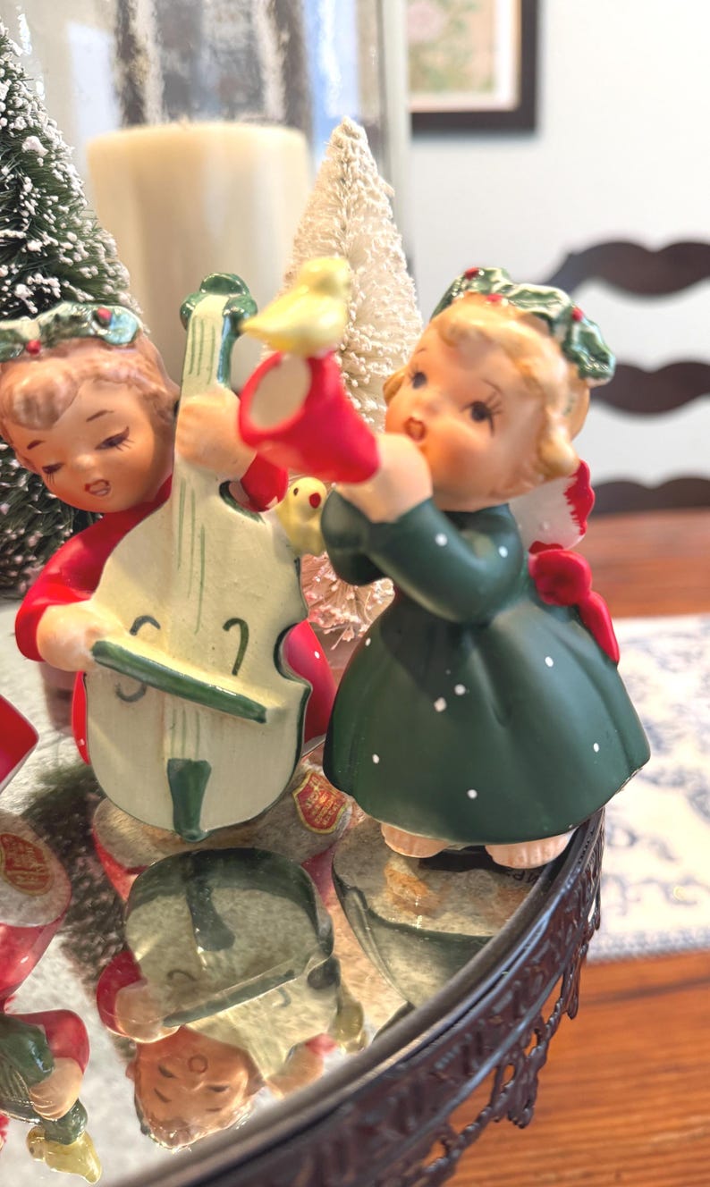 VGC Four Vintage Lefton 1259 50s Hand Painted Christmas Figurines Red ...