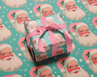 Coquette Rosa julklappspapper: Retro julnostalgi, 4,5 m rulle
