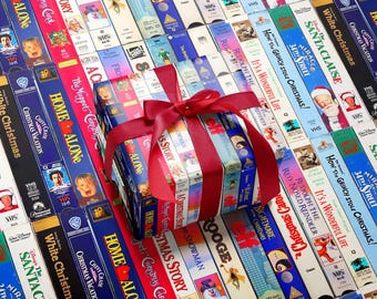 Retro Christmas Movie VHS Wrapping Paper: 90s Holiday Nostalgia