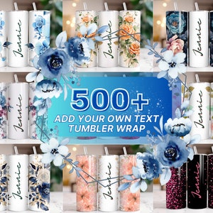 500+ Add your own text Tumbler, Floral Add Your Name Tumbler, Floral tumbler 20oz Skinny Tumbler Sublimation PNG File, Colorful Flowers png
