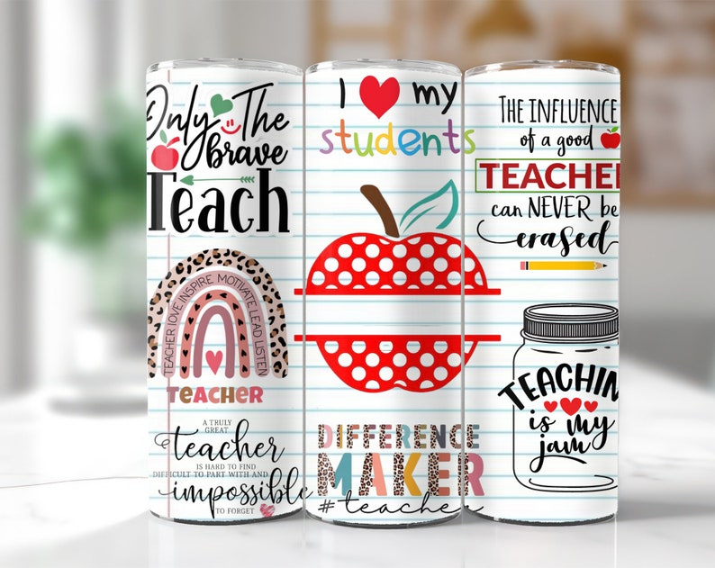 330 20oz Teacher Life Tumbler Wrap, Back To School Sublimation Image Nutrition Facts 20oz skinny, Messy Bun Teacher Inspire Affirmation PNG image 8