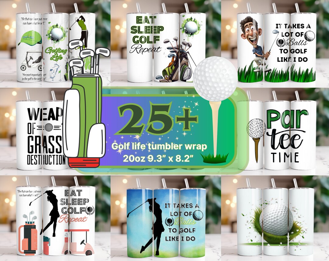 25 Golf Tumbler Wrap Bundle Golfing Life 20ozskinny Golf Life Tumbler Funny Golf Tumbler Eat