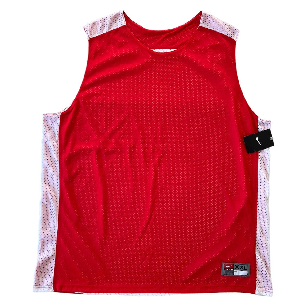Nike+League+Mesh+Reversible+Practice+Basketball+Tank+Jersey+Red+Mens+2xlt  for sale online