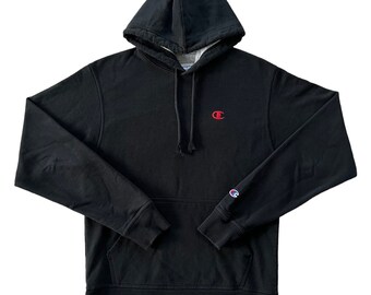 Black and red champion hoodie hot sale