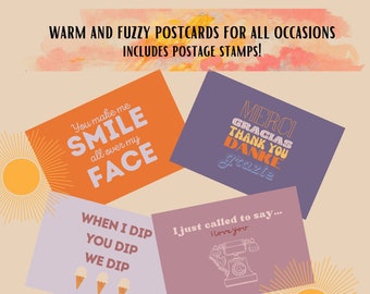 SET of 12 postcards guaranteed to bring a smile Thank You Cards Encouragement Cards Birthday Card Happy Mail Sunset Colors All Occasion card