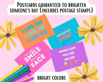 SET of 12 postcards guaranteed to bring a smile Thank You Cards Encouragement Cards Birthday Card Happy Mail All Occasion Cards