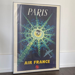 20x28 2005 Air France Framed Publicity Poster