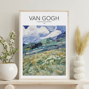 Vincent Van Gogh print, Landscape from Saint-Remy, Van Gogh poster, vintage home decor, gift, Art, art lover, A3/A4 print.