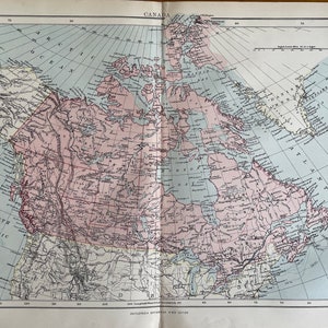Canada, Large original antique 1870&#39;s map, Historical Map, Vintage wall map, Home decor, print. Atlas