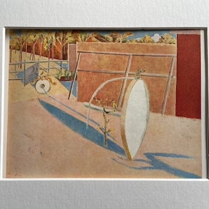 Paul Nash, vintage print, The Archer 1930, mounted print, famous art, original print. Gift for art lover.