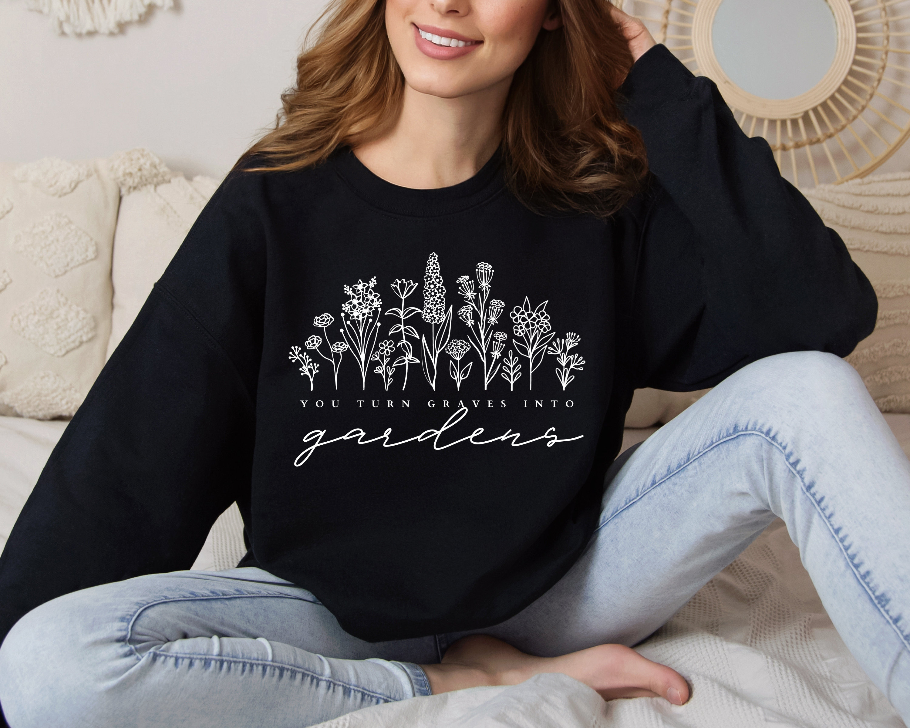 Graves Into Gardens Crew Neck Sweatshirt Christian Apparel Brandon Lake