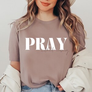 Orar sin cesar camisa / camiseta cristiana / camiseta de adoración regalo de bautismo de buena gracia para su unisex gospel comodidad casual vintage retro