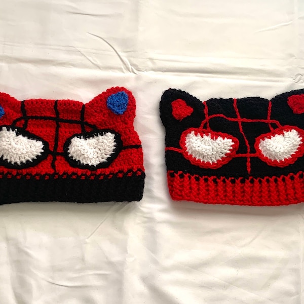 Spider-Cat Crochet Beanie / Meows Morales