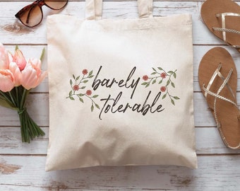 Pride and Prejudice Canvas Bag, Pride and Prejudice Quote, Jane Austen Quote, Jane Austen, Book Lover Gift, Book Quote, Library Bag, Gift