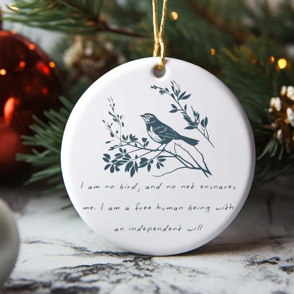 Jane Eyre Quote Ornament, Dark Academia, Light Academia, Book Quote, Bookish Gift