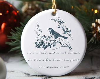 Jane Eyre Quote Ornament, Dark Academia, Light Academia, Book Quote, Bookish Gift