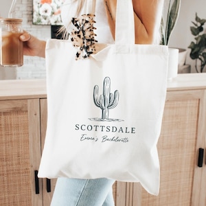 Custom Desert Bachelorette Weekend Tote Bag, Personalized Bridesmaid Bags, Bachelorette Party Favors, Bridesmaid Gifts, Scottsdale Bach