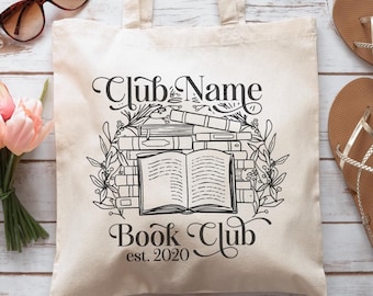 Custom Book Club Tote Bag, Personalized Reading Club Gift, Bookworm Gift, Bookish Gift, Book Lover, Booktok Merch, Booktrovert