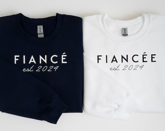 Personalized Fiance and Fiancee Sweatshirts, Engagement Gift, Custom Engaged Hoodies, Future Mrs, Newly Engaged, Engagement Party