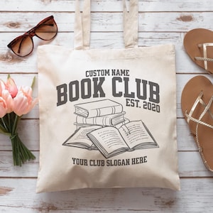 Custom Book Club Tote Bag, Personalized Reading Club Gift, Bookworm Gift, Bookish Gift, Book Lover, Booktok Merch, Booktrovert