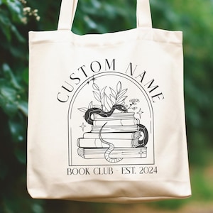 Custom Book Club Tote Bag, Personalized Reading Club Gift, Bookworm Gift, Bookish Gift, Book Lover, Booktok Merch, Booktrovert