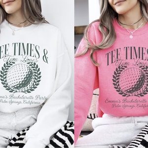 Custom Golf Bachelorette Party Sweatshirt, Personalized Country Club Bach Shirts, Luxury Bachelorette Party, Last Swing, Bridesmaid Proposal