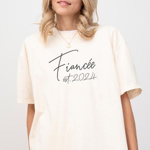 Custom Fiancee Est Shirt, Engagement Gift, Personalized Bride To Be, Future Mrs Shirt, Bridal Shower Gift,  Newly Engaged, Couples Gift