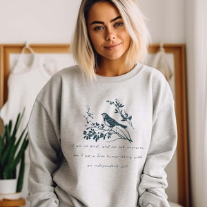 Jane Eyre Quote Sweatshirt, Dark Academia, Light Academia, Book Quote, Bookish Gift, I am no Bird, Jane Eyre Gift, Booktok, Book Sweatshirt