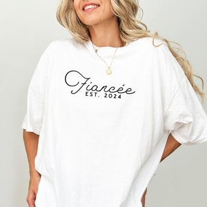 Custom Fiancee Est Shirt, Engagement Gift, Personalized Bride To Be, Future Mrs Shirt, Bridal Shower Gift,  Newly Engaged, Couples Gift