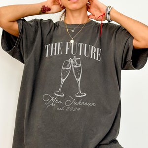 Custom Future Mrs Shirt, Engagement Gift, Personalized Bride To Be, Fiance Shirt, Bridal Shower Gift,  Newly Engaged, Couples Gift