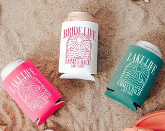 Personalized Lake Bachelorette Party Can Cooler,  Custom Lake Bach Party Favor, Bridesmaid Proposal, Boat Bachelorette. Last Toast Party