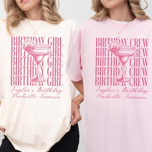 21st Birthday Cocktail Shirt, Personalized Birthday Group Shirt, Custom 21st Birthday Tee, Matching B-Day Shirts