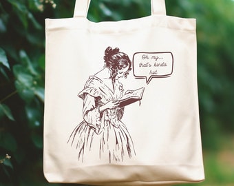 Spicy Book Tote Bag, Romantasy Reader, Funny Bookish Gift, Bookworm Gift, Book Lover, Booktok Merch, Booktrovert, Light Academia