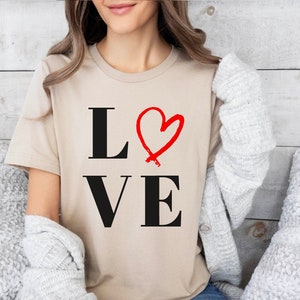 Love Heart Valentine&#39;s Day Shirt: Women&#39;s Galentine&#39;s Tee