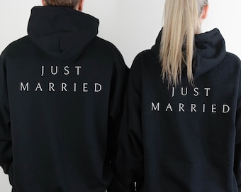 Just Married Hoodie, Personalized Bridal, HoneyMoon Sweatshirt, Wifey, Bridal Shower Gift, Couples Gift, Engagement Gift