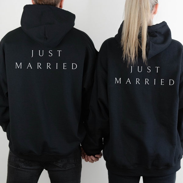 Gerade verheiratet Hoodie, personalisierte Braut, Flitterwochen Sweatshirt, Wifey, Brautparty Geschenk, Paare Geschenk, Verlobungsgeschenk