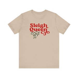 Funny Christmas Shirt, Girly Christmas, Pink Christmas, Xmas Tshirt, Vintage Holiday Tee, Sleigh Queen image 7