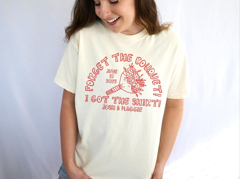 Custom Wedding Toss Shirts, Custom Wedding Shirt, Personalized Bridal Party Gift, Wedding Party Favors, Matching Group Shirts, Wedding Merch bild 6
