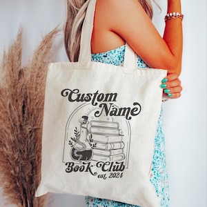 Custom Book Club Tote Bag, Personalized Reading Club Gift, Bookworm Gift, Bookish Gift, Book Lover, Booktok Merch, Booktrovert