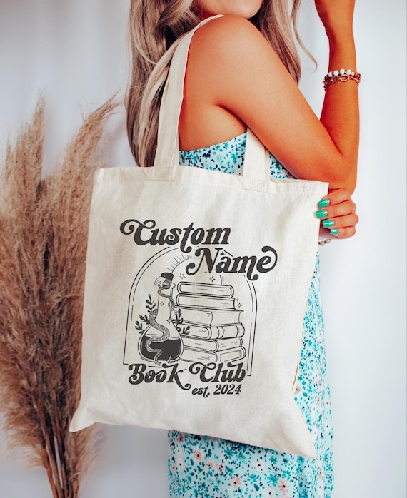 Custom Book Club Tote Bag, Personalized Reading Club Gift, Bookworm Gift, Bookish Gift, Book Lover, Booktok Merch, Booktrovert